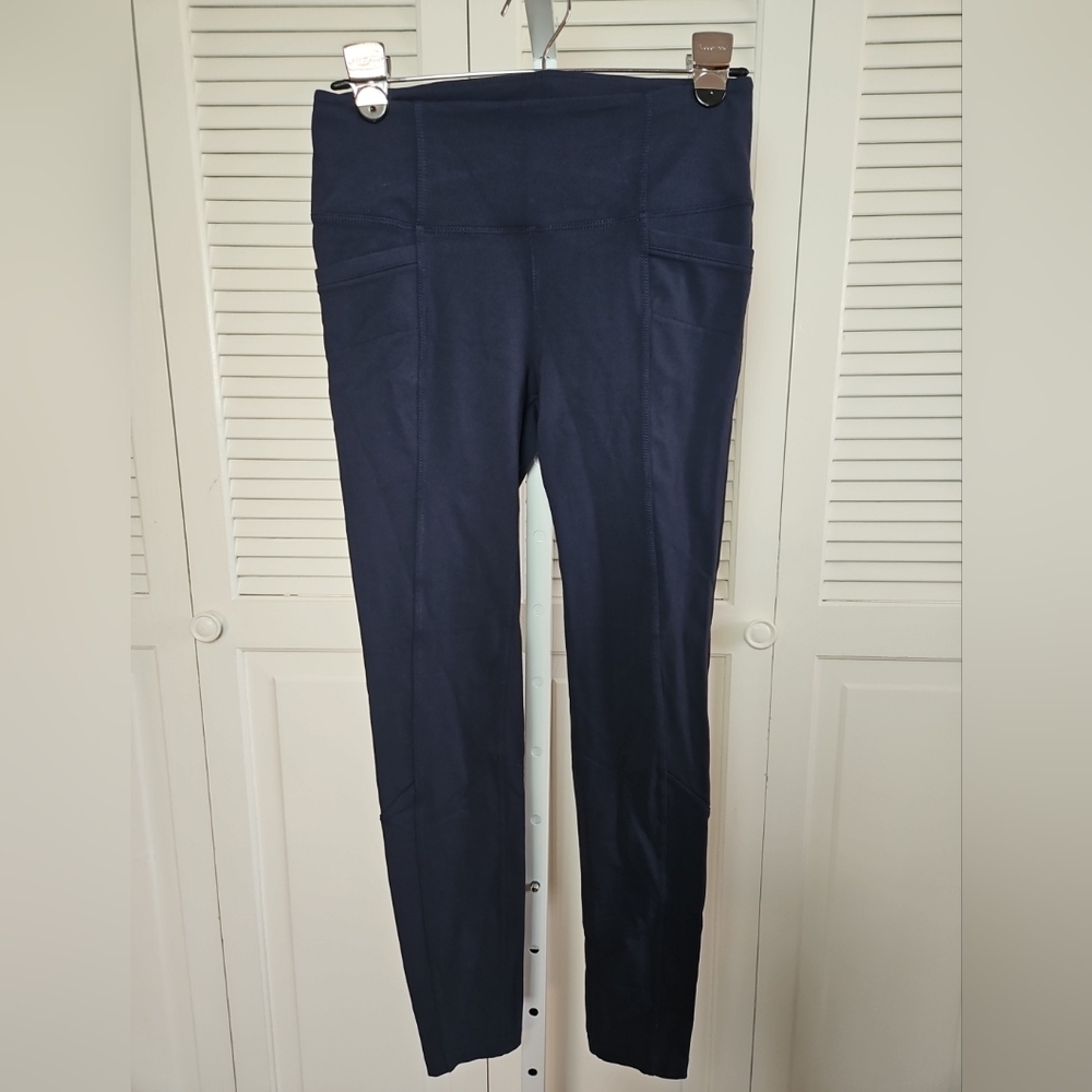 Athleta Leggings Womens Small Navy Blue High Waisted Metro Ankle Pockets